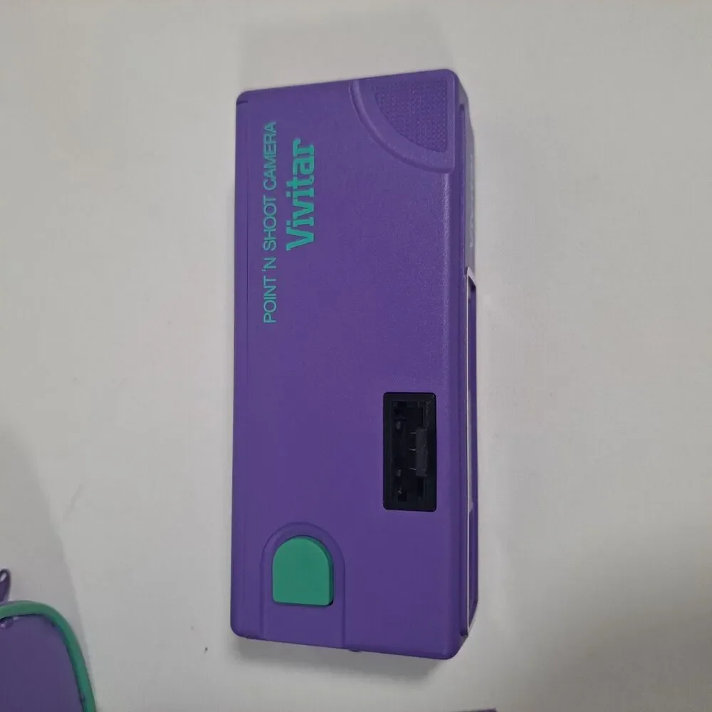 Vtg Avon Point 'N Shoot 110 Camera by Vivitar 1980s Purple Manual Case